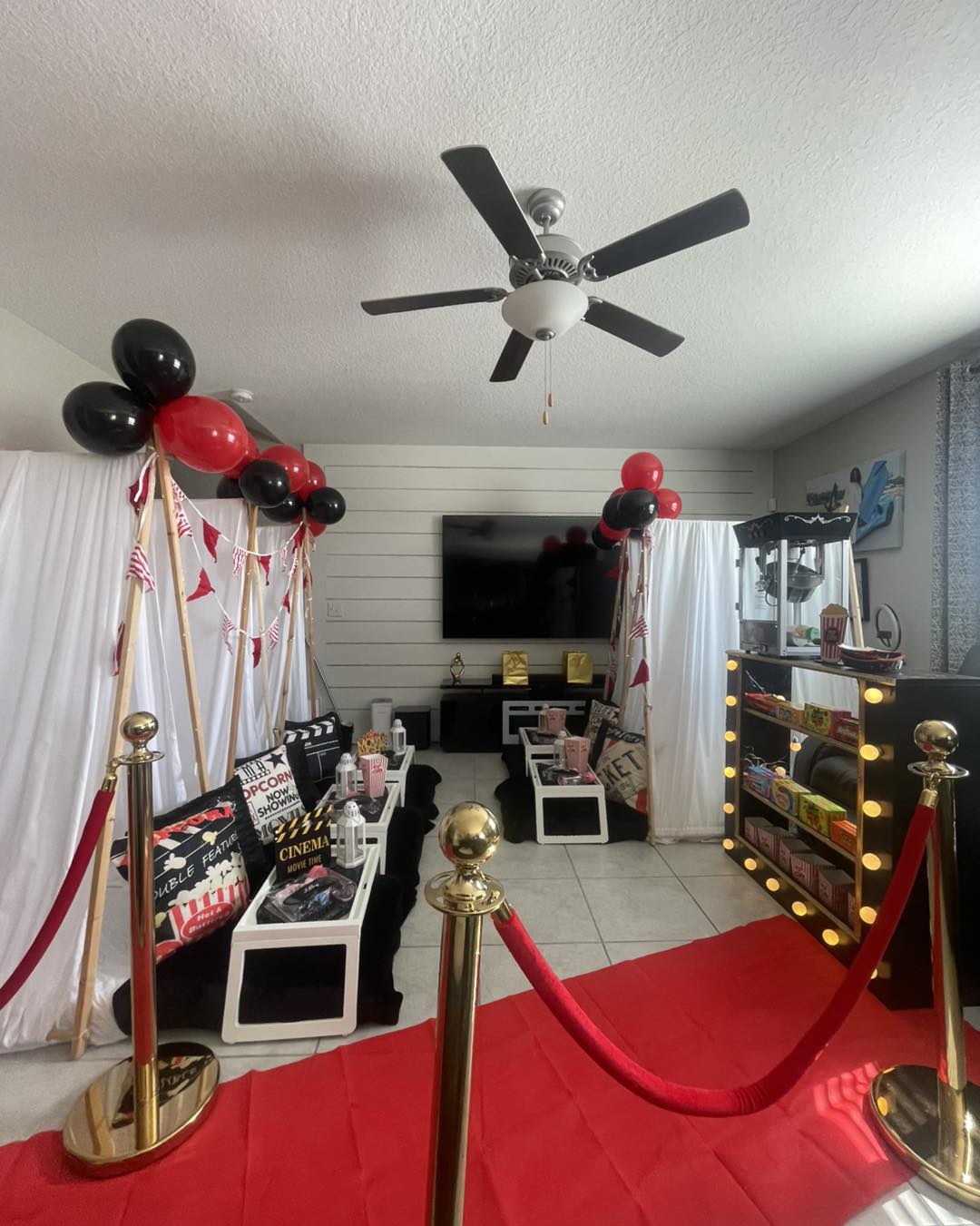Movie Red Carpet Runway with Velvet Ropes Rental