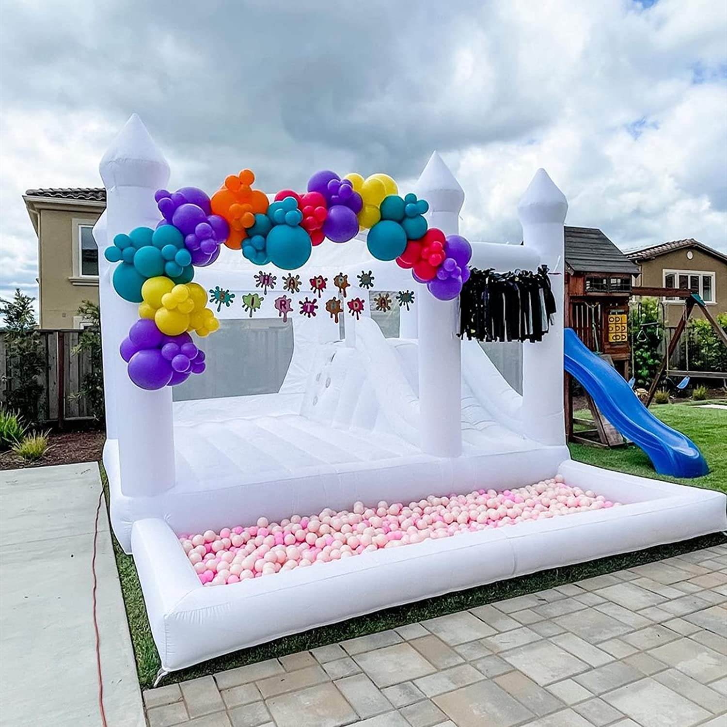 15FT X 13FT White Bounce House - Image 2